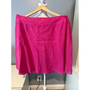 Talbots Woman Pink A-Line Skirt Plus Size 22W Fuchsia Knee Length Cotton Blend